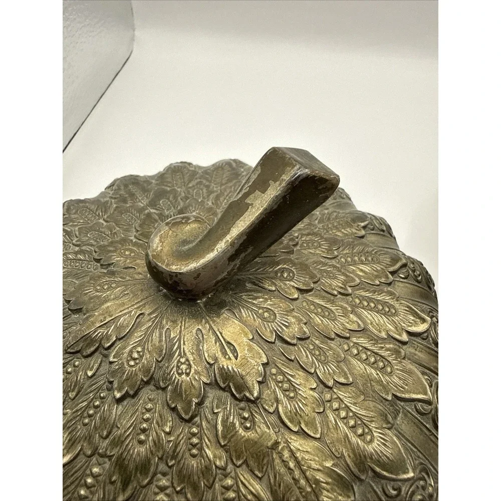 AUTUMN PUMPKIN TRINKET BOX CANDY DISH HIGHLANDS SILVER PLATE NON TARNISH VINTAGE